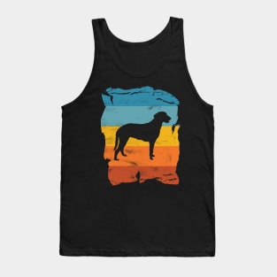 Curly Coated Retriever Distressed Vintage Retro Silhouette Tank Top